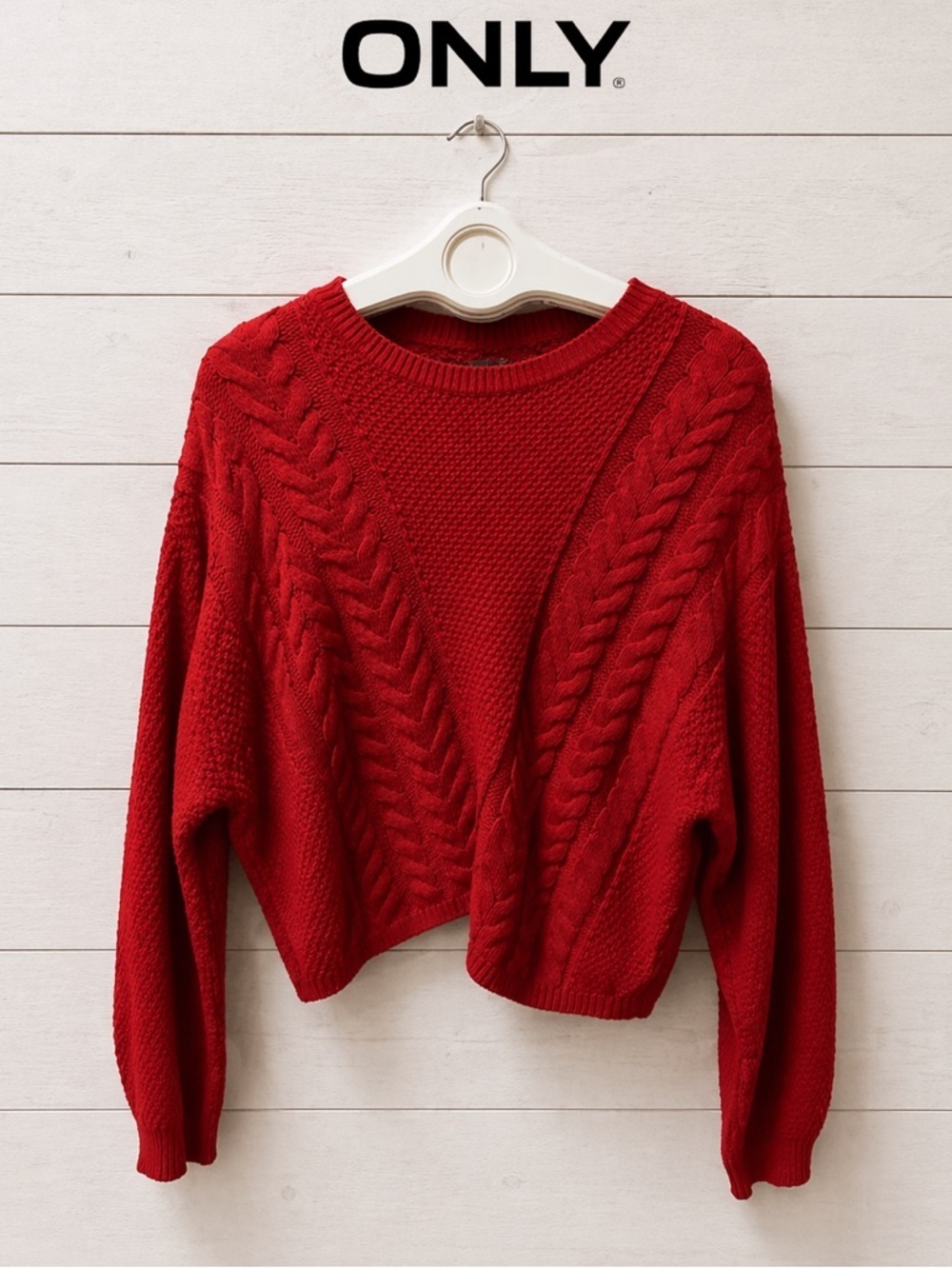 ONLY Red cotton  crop knit size S
